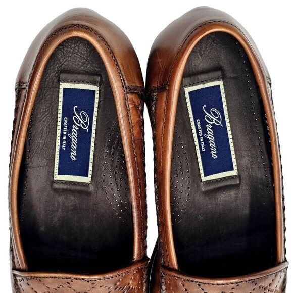 NEW Vintage Bragano Cole Haan Men's 7.5M Brown Leather Dress Shoes Italy Loafers - Picture 8 of 16